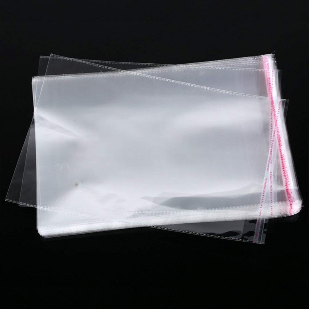 100 Sacchetti Bustine Trasparenti Plastica Buste Cellophane Autoadesiva